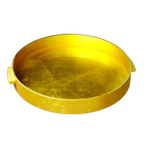 IASM223 Khay tròn sơn mài màu vàng đồng (SL đặt hàng tối thiểu >10 chiếc)