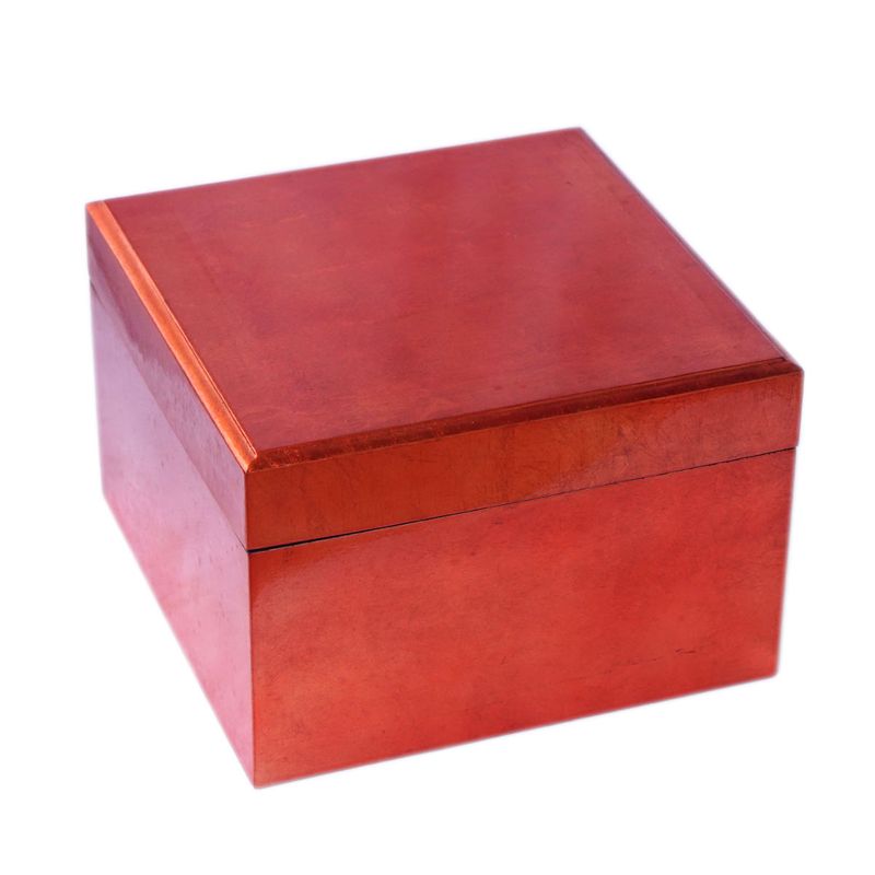 IA Crafts Large-Sized Square Orange Vietnamese Lacquer Box