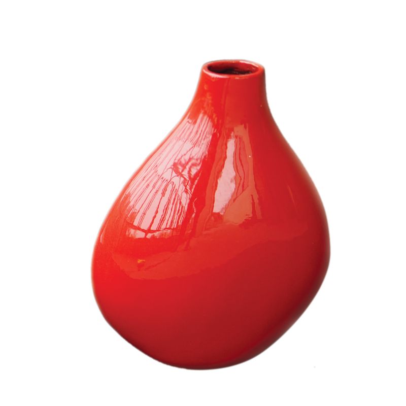 IA Crafts Smooth and Polished Red Vietnamese Lacquer Painting Vase