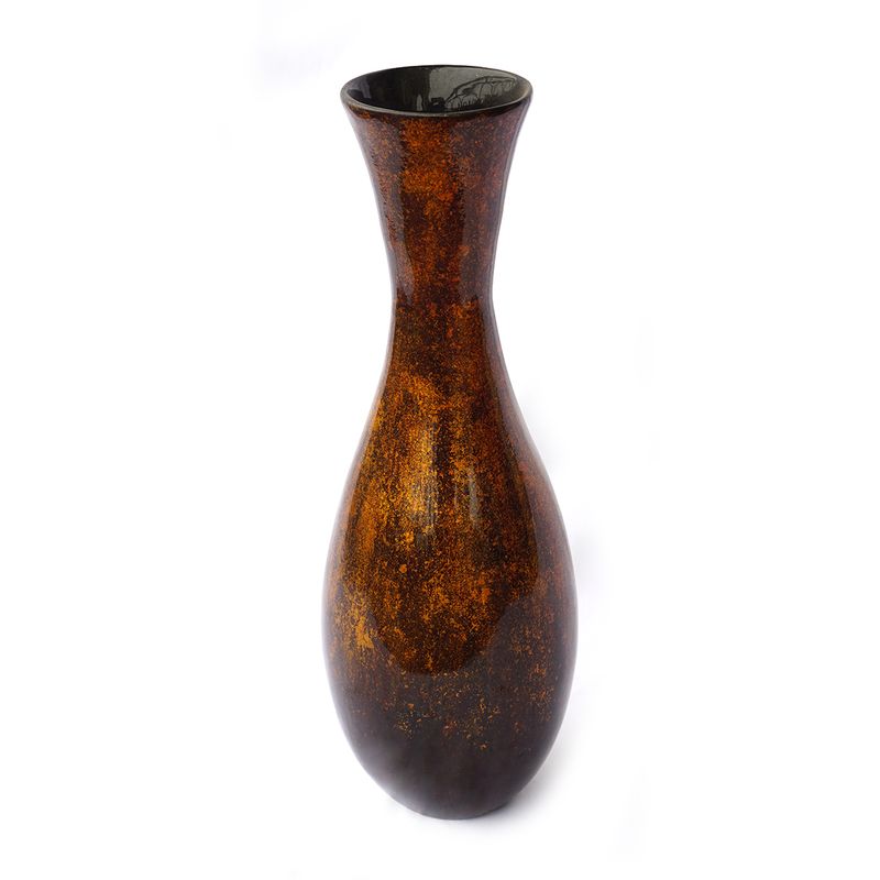IA Crafts Small Brown Vietnamese Lacquer Vase 