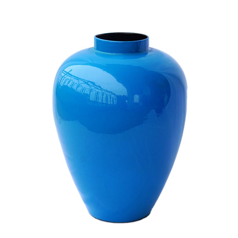 IA Crafts Smooth and Polished Cobalt Blue Vietnamese Lacquer Vase