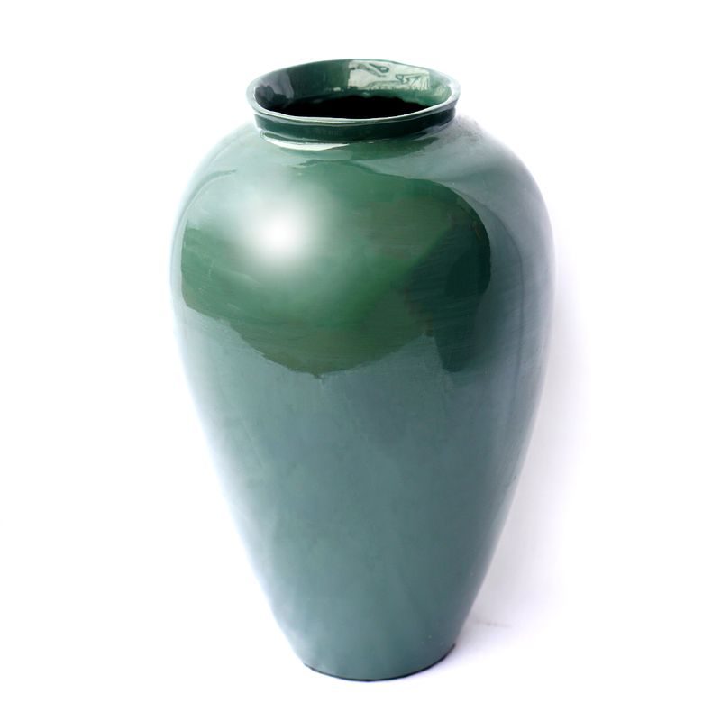 IA Crafts Smooth and Polished duck-neck green Vietnamese Lacquer Vase