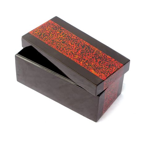 IASM241 hộp sơn mài hình chữ nhật màu đỏ và đen có nắp (SL đặt hàng tối thiểu >10 chiếc)