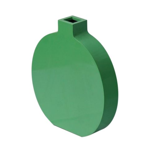 IA Crafts Tall Round-Shaped Green Vietnamese Lacquer MDF Vase