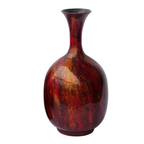 IA Crafts Smooth and Polished Brownish Red Vietnamese Lacquer Pottery Vase